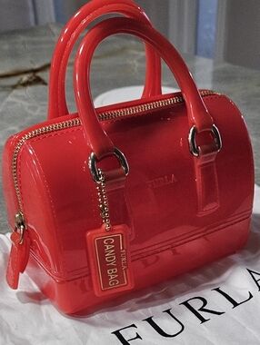 Furla Mini Candy Bag in Bright Red With Dustbag NWOT